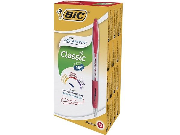 (CJ.12) BIC BOLÍGRAFO ATLANTIS RT 1.0MM ROJO 88713