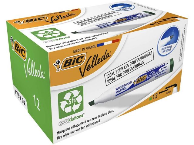 (CJ.12) BIC MARC VELLEDA 1751 PUNTA BISELADA VERDE