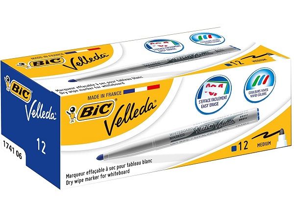 (CJ.12) BIC VELLEDA 1741 MARCAD. PIZARRA AZUL    