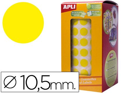 APLI ROLLO GOMETS REDONDO 10,5mm AMARILLO 4851