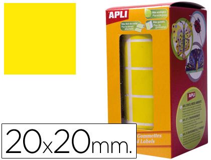 APLI ROLLO GOMETS CUADRADO 20mm AMARILLO 4875