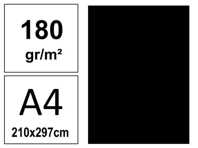 P.50 HOJAS CARTULINA A4 180gr. NEGRA