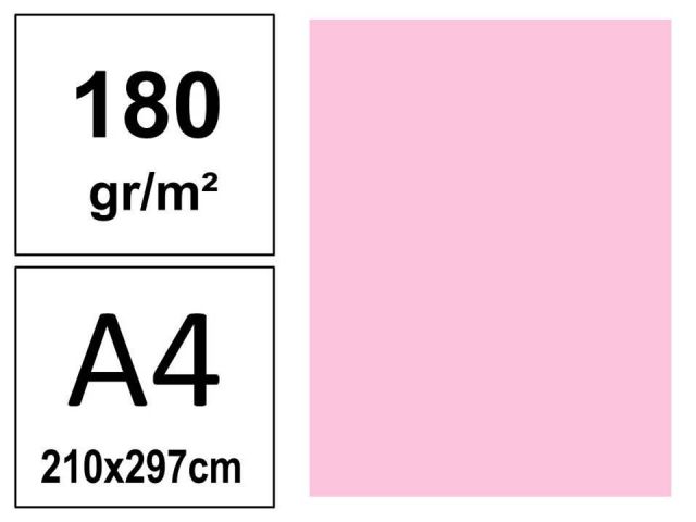 P.50 HOJAS CARTULINA A4 180gr. ROSA