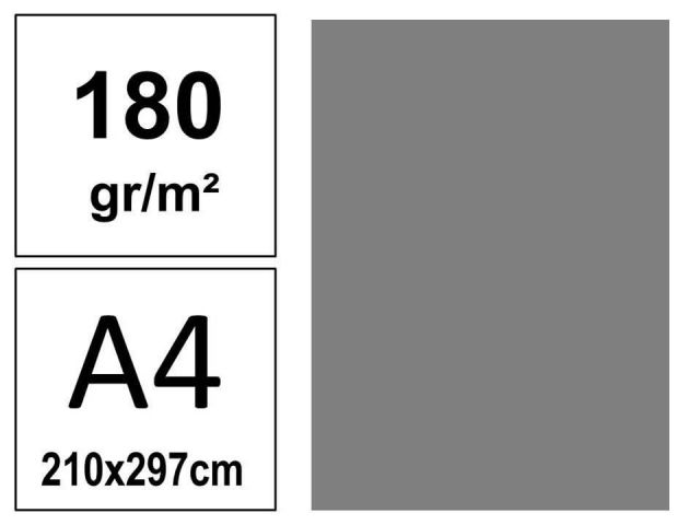 P.50 HOJAS CARTULINA A4 180gr. GRIS