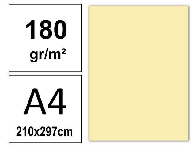 P.50 HOJAS CARTULINA A4 180gr. VAINILLA