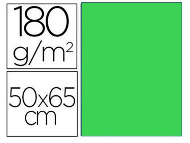 P.25 HOJAS CARTULINA 50X65 VERDE FUERTE