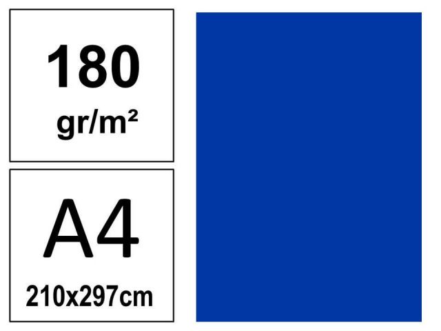 P.50 HOJAS CARTULINA A4 180gr. AZUL OSCURO