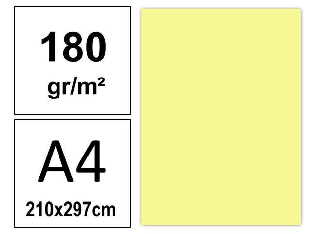 P.50 HOJAS CARTULINA A4 180gr. CREMA