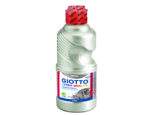 GIOTTO BOTE TÉMPERA 250ML METALIZADO PLATA  531402