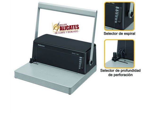 FELLOWES ENCUADERNADORA METAL 100 (PERFORA 20h.)