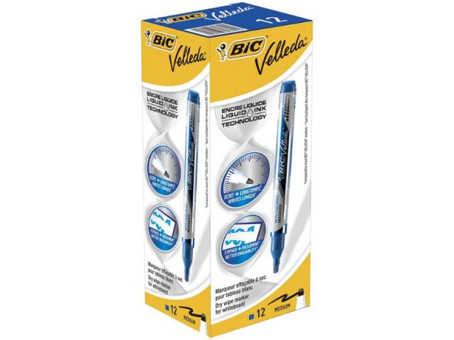 (CJ.12) BIC MARC VELLEDA TINTA LÍQUIDA AZUL 902087