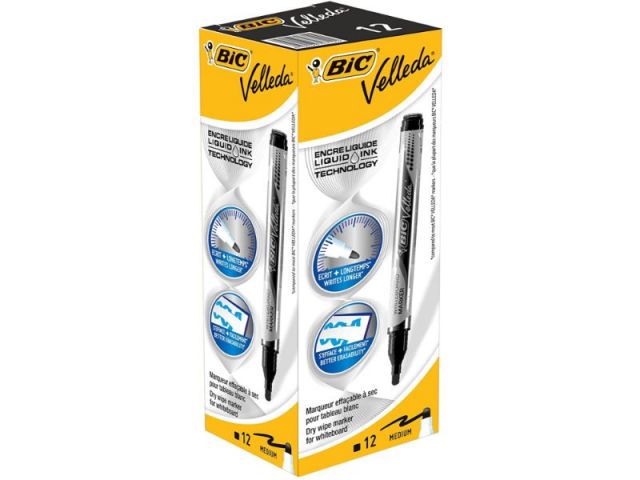 (CJ.12) BIC MARC VELLEDA TINTA LÍQUIDA NEGRO 90208