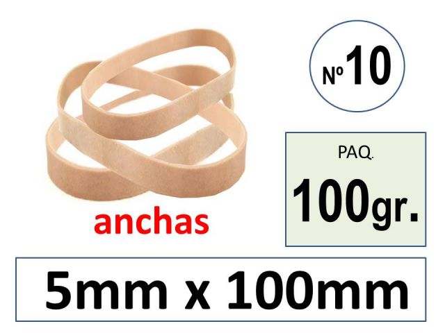 SNM P.100 GR GOMAS ELASTICAS ANCHAS  100 x 4/5mm