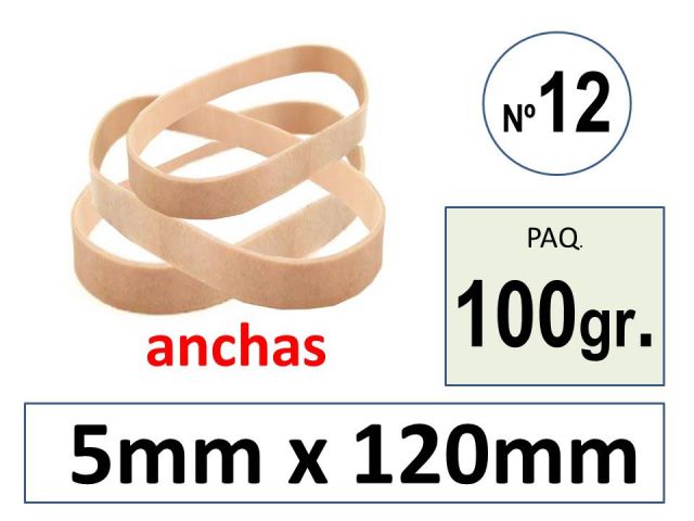 SNM P.100 GR GOMAS ELASTICAS ANCHAS  120 x 4/5mm