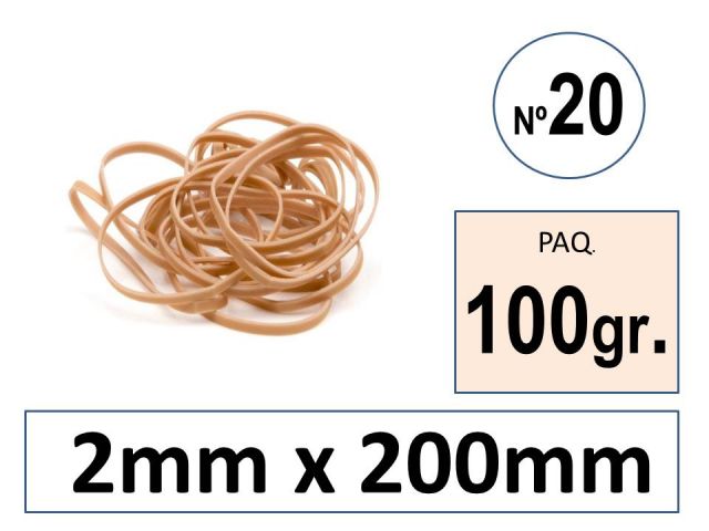 SNM PAQ. 100 GR GOMAS ELASTICAS 20 CM