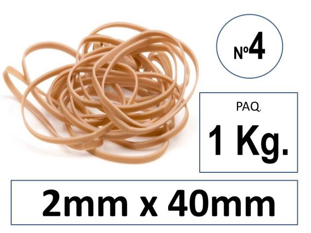 SNM PAQ. 1 KG GOMAS ELASTICAS  4 CM