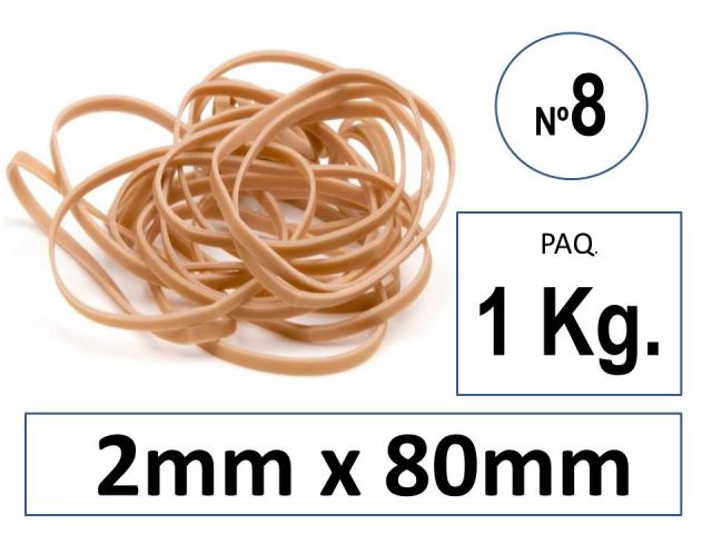 SNM PAQ.1 KG GOMAS ELASTICAS  8 CM