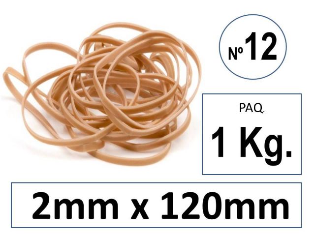 SNM PAQ. 1 KG GOMAS ELASTICAS 12 CM