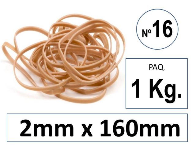 SNM PAQ. 1 KG GOMAS ELASTICAS 16 CM