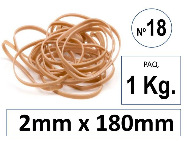 SNM PAQ. 1 KG GOMAS ELASTICAS 18 CM