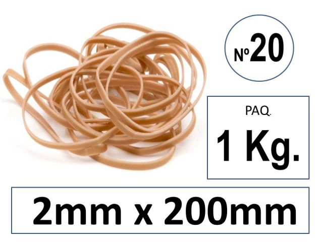 SNM PAQ. 1 KG GOMAS ELASTICAS 20 CM