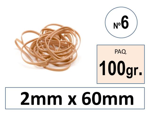 SNM PAQ. 100 GR GOMAS ELASTICAS  6 CM