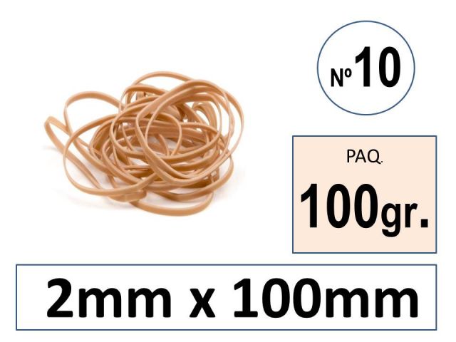 SNM PAQ. 100 GR GOMAS ELASTICAS 10 CM