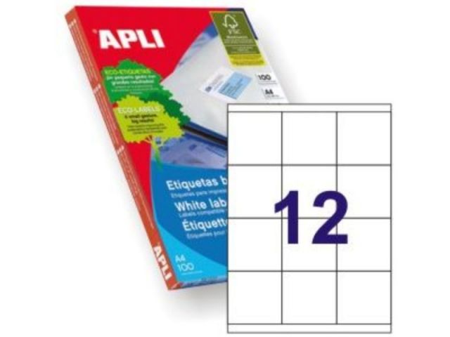 APLI C.100H A4  ETIQUETAS  70X67,7 (12) 1290