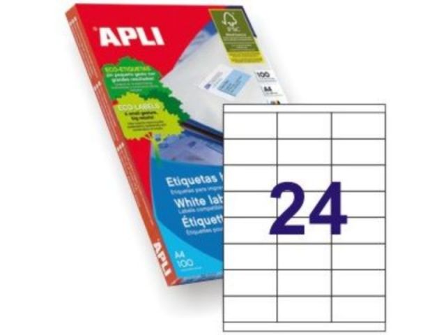 APLI C.100H A4  ETIQUETAS   70X33 (24)  1293