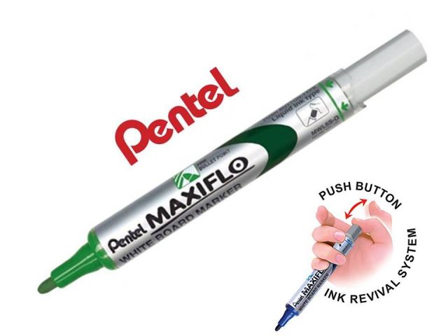 PENTEL MAXIFLO MARCADOR PIZARRA BLANCA VERDE MWL5