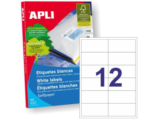 APLI C.100H A4  ETIQUETAS   97X42,4 (12) 1288