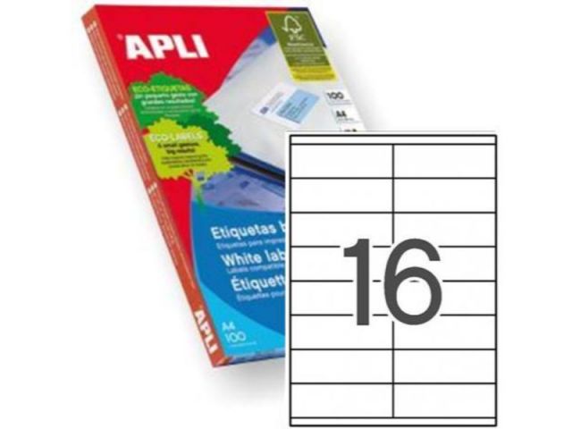 APLI C.100H A4  ETIQUETAS  105X35 (16) 1287