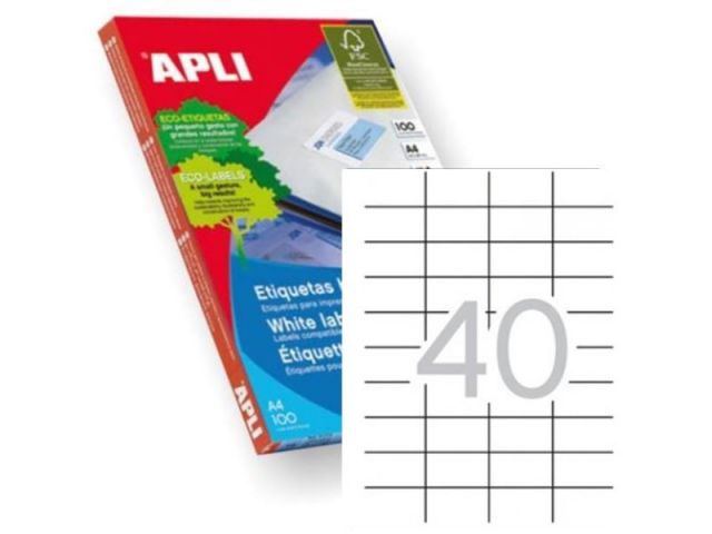 APLI C.100H A4  ETIQUETAS   52.5X29.7 (40)  1286