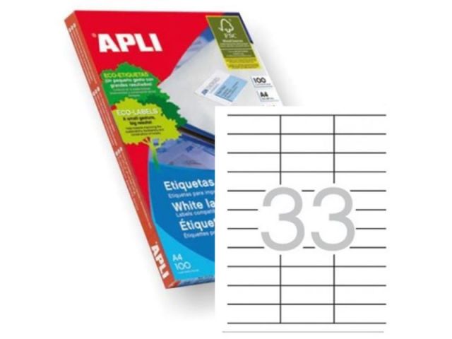 APLI C.100H A4  ETIQUETAS   70X25.4 (33) 1270