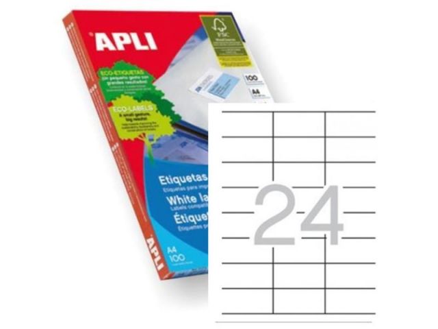 APLI C.100H A4  ETIQUETAS   70X35  (24) 1272