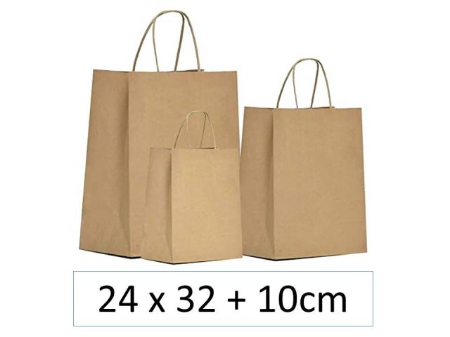 SNM PAQ.25 BOLSAS PAPEL S 24x32+10 KRAFT ASA RIZ. 