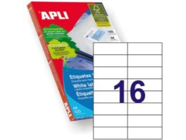 APLI C.100H A4  ETIQUETAS   105X37 (16) 1274