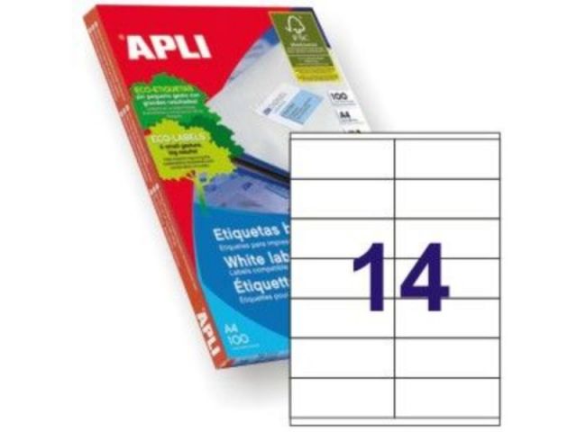 APLI C.100H A4  ETIQUETAS  105X40 (14) 1275