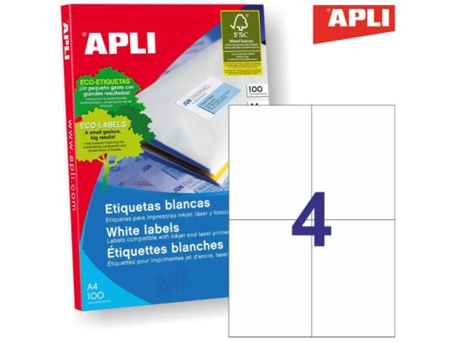 APLI C.100H A4  ETIQUETAS  105X148 (4) 1280