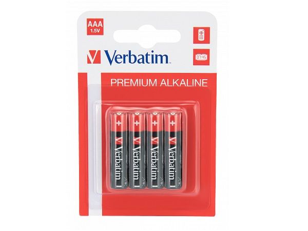 VERBATIM PILAS PREMIUM ALCALINAS  AAA LR03  4U