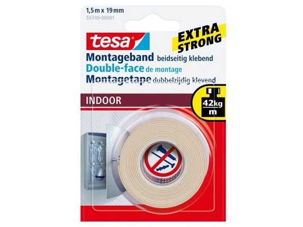 TESA POWERBOND C.MONTAJE INTERIOR 1,5mtx19mm 55740