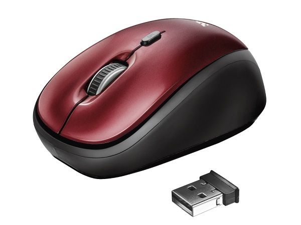 TRUST RATON YVI INALAMBRICO USB ROJO  19522