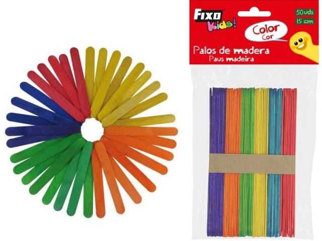 P.50 PALOS POLO ANCHOS MAD.COLORES 15CM 68005100