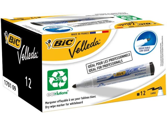 (CJ.12) BIC MARC VELLEDA 1701 PUNTA CÓNICA NEGRO