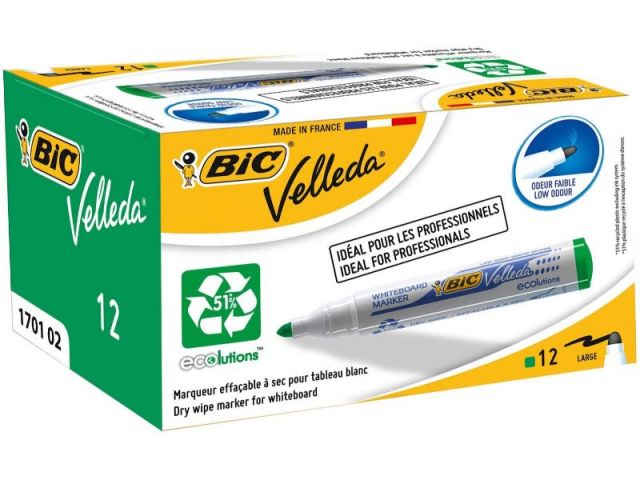 (CJ.12) BIC MARC VELLEDA 1701 PUNTA CÓNICA VERDE