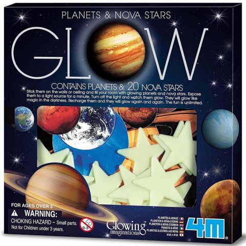 GLOW PLANETAS Y ESTRELLAS FLUORESCENTES Y305635 (4M)