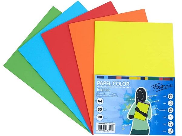 PAQ.100H. PAPEL COLOR A4 INTENSOS COL SURTIDOS 80G