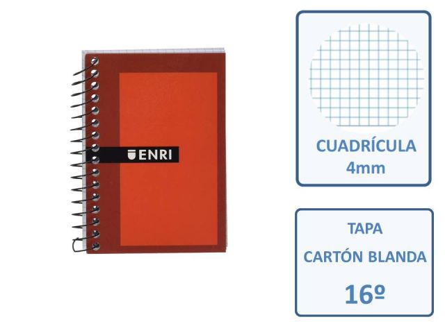 ENRI CUADERNO (75 x 105 mm)  16º CUADRO  4X4 80H