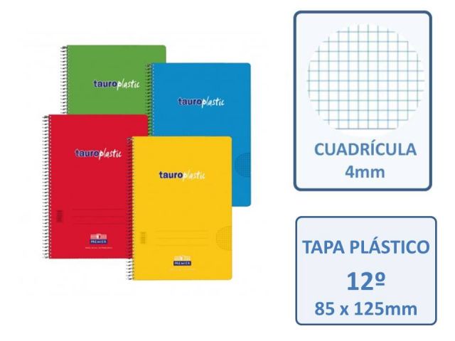 TAUROPLASTIC CUADERNO (85 x125 mm) 12º CUAD. 4X4 80H