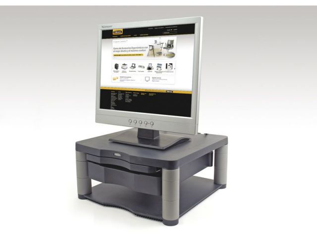 MR02-117 - Soporte Elevador XL para Monitor/Portátil, Negro - AISENS®